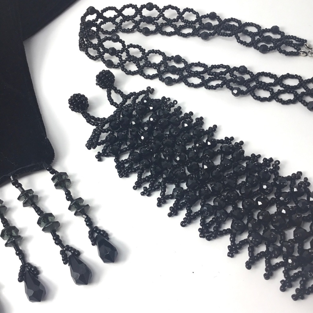 Like New, 3 Pc. Jet Black Bead Fashion Set